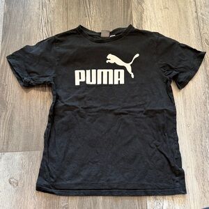 Puma Black Short-Sleeve Tee with White Logo